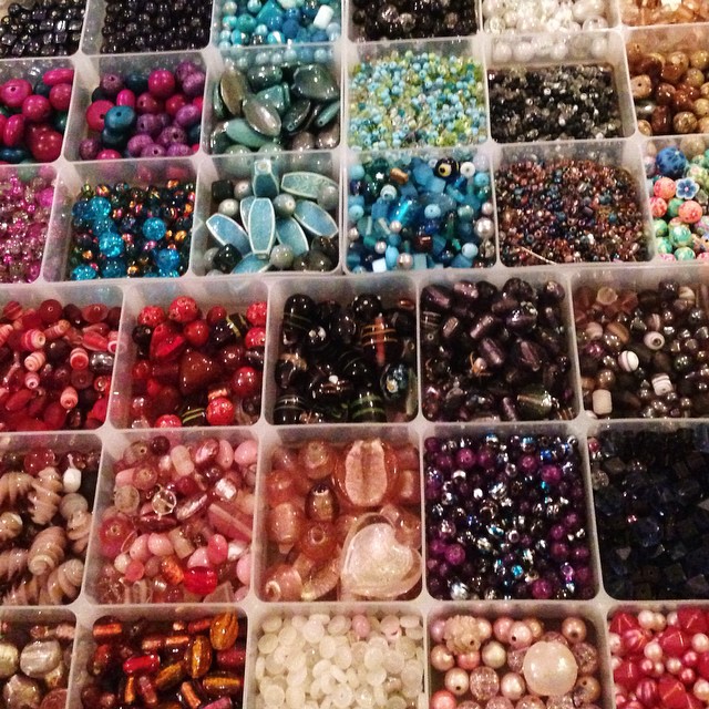 Lot of pretty beads to choose from at the Janmary Designs hen party in Banbridge this evening