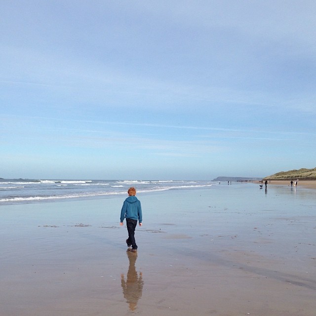 Boy on the beach, East Strand Portrush