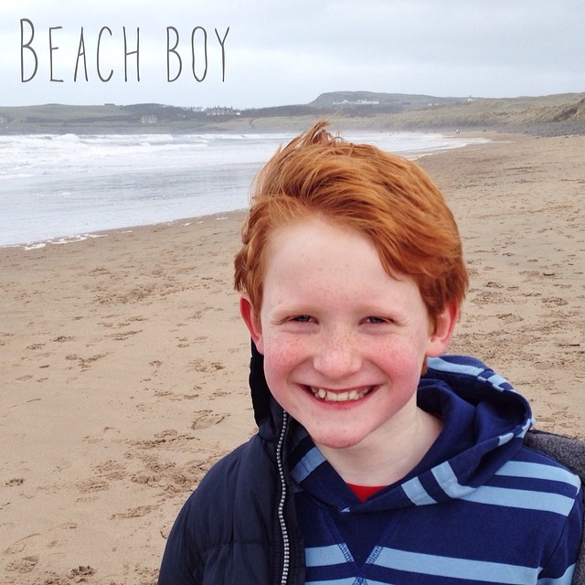 Beach boy – on Runkerry Strand this afternoon
