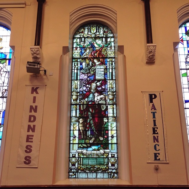 The Lord is my Shepherd ….. stained glass window in Seymour St Methodist Lisburn