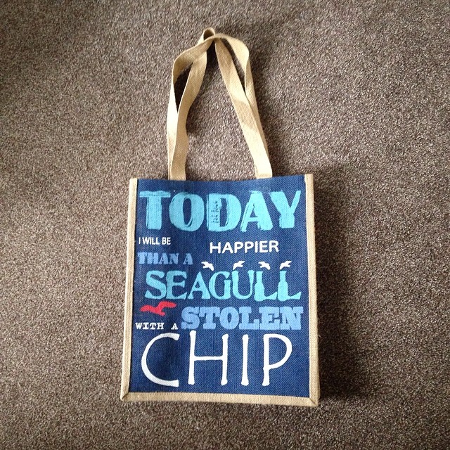 New shopping bag "today I will be happier than a seagull with a stolen chip" #fatface