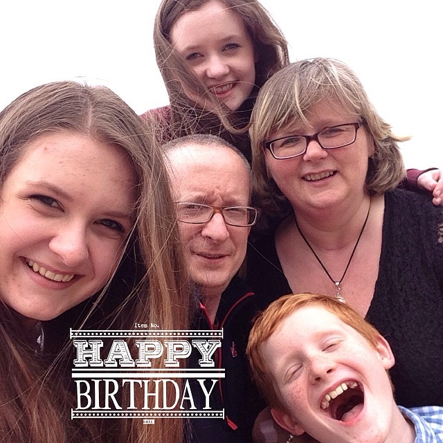 Family selfie for husband's birthday (last pic today – promise!)