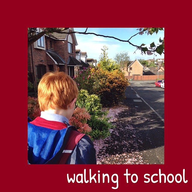 Lovely morning to walk to school (used snapseed, squaready and phonto to edit/create)