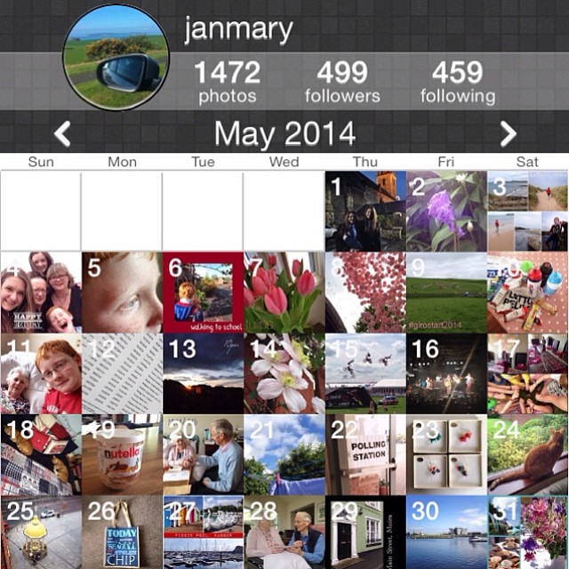 Taking daily iPhone photos and creating a monthly recap using the app CC.days – this was May 2014