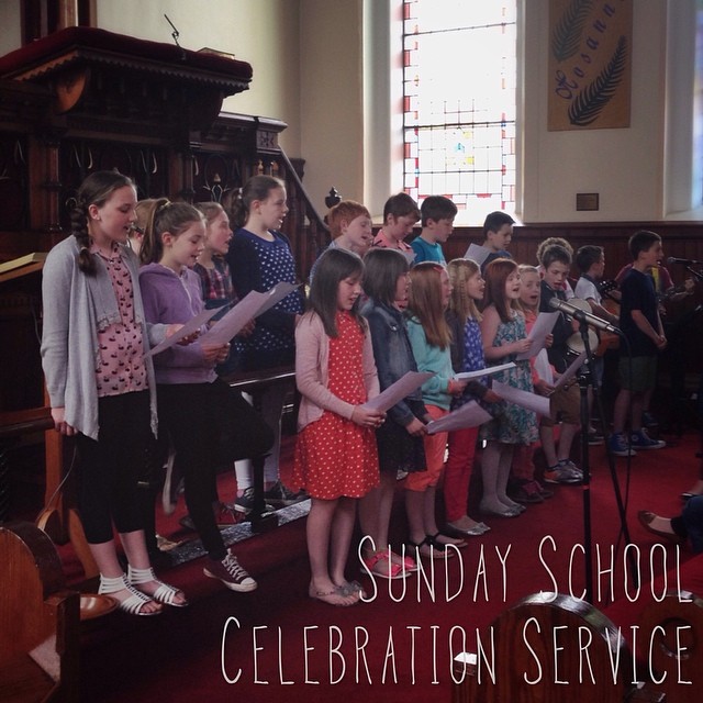 The p4-p7 group at the Seymour St Sunday School Celebration Service