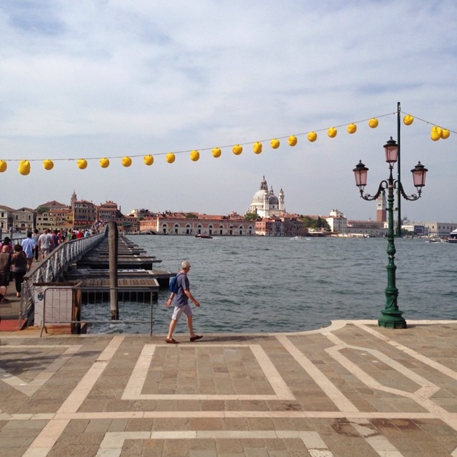 View from Il Redentore including the temporary pontoon bridge in Venice