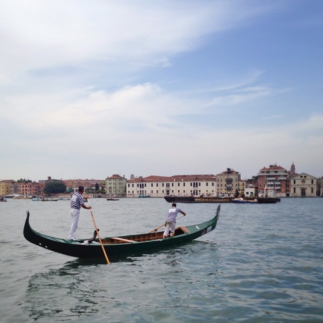 At the regatta for the Redentore Festival in Venice
