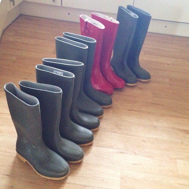 Getting ready for Castlewellan Holliday Week #chw14 Can you spot which wellies are mine?!!