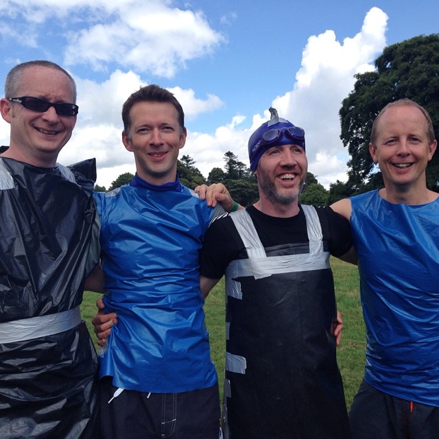 Some from Seymour St getting into competitive spirit for the Castlewellan water slide #chw14