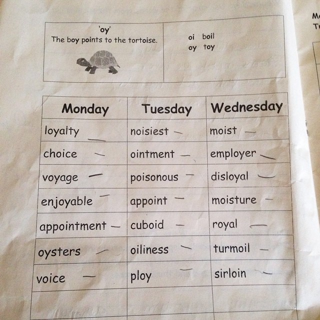 Spellings….love them or hate them? These are my son's spellings this week!