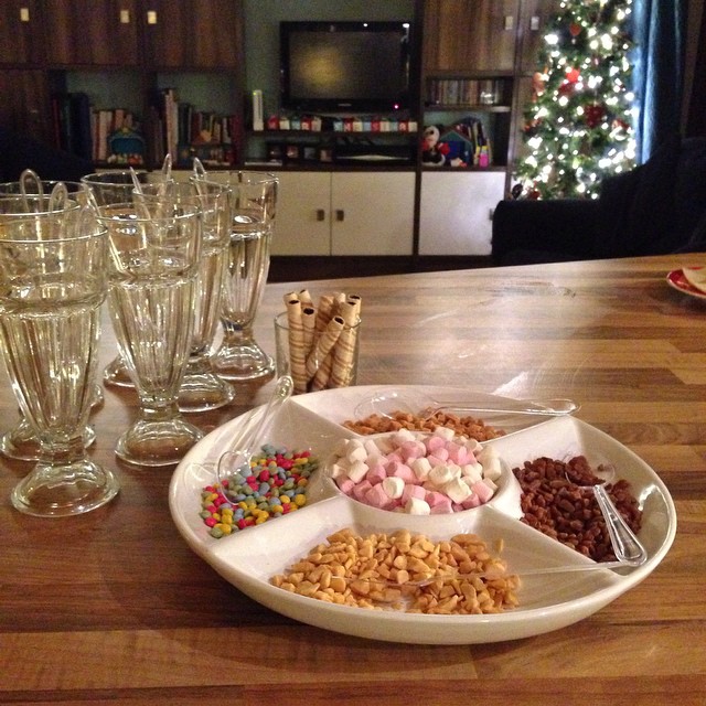 Final party preparations – the toppings for the ice-cream bar! (Thanks again Pinterest!)