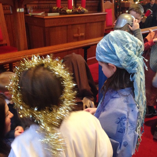 Nativity dress rehearsal for next week's Sunday School carol service