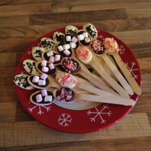 hot chocolate spoons and stirrers - great for hot chocolate bar at a Christmas party - more on janmary.com