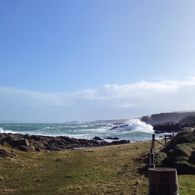 Blustery morning at Dunseverick harbour
