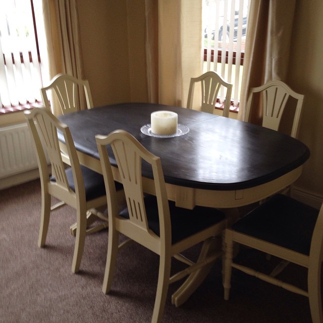 Chalk Paint Makeover Complete Pine, Dining Table Makeover With Chalk Paint