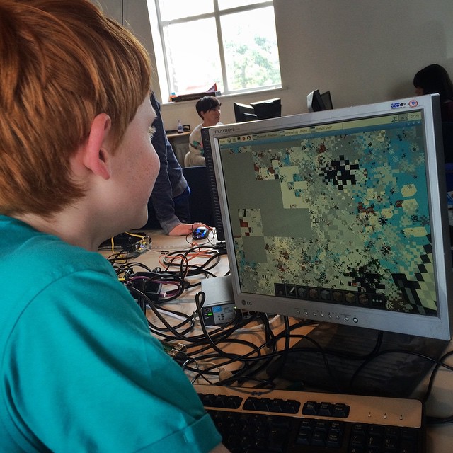 Learning to hack Minecraft with Raspberry Pi at the Raspberry Jam event in Farset Lab, Belfast