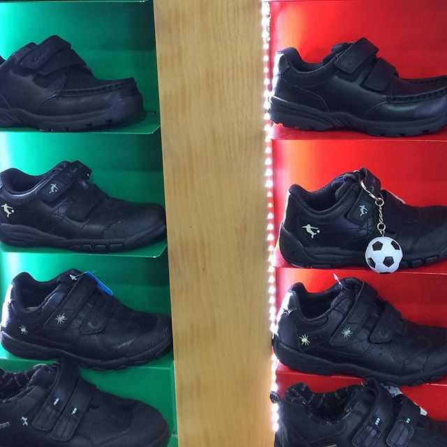 School shoes bought today – any colour as long as it's black!