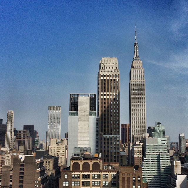 Room with a view …. our view of the Empire State from our 34th floor hotel room