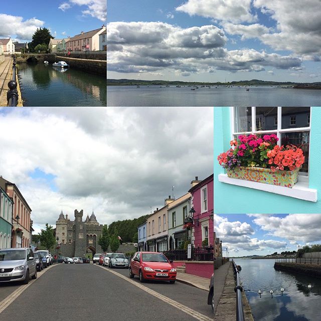 Colourful Killyleagh – castle, lough, boats, swans and window-boxes …… and Kingfisher Gallery – stockist of Janmary Designs!)