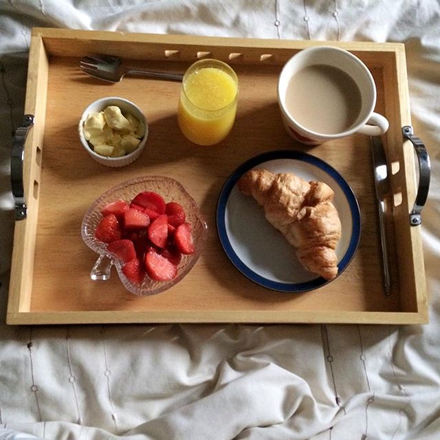 Lovely start to the day – birthday breakfast in bed