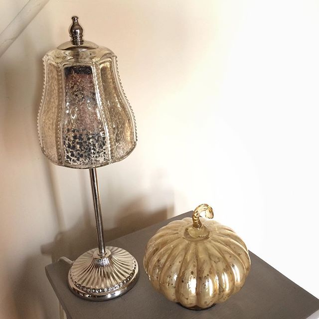 Fall hall table – glass pumpkin bargin!