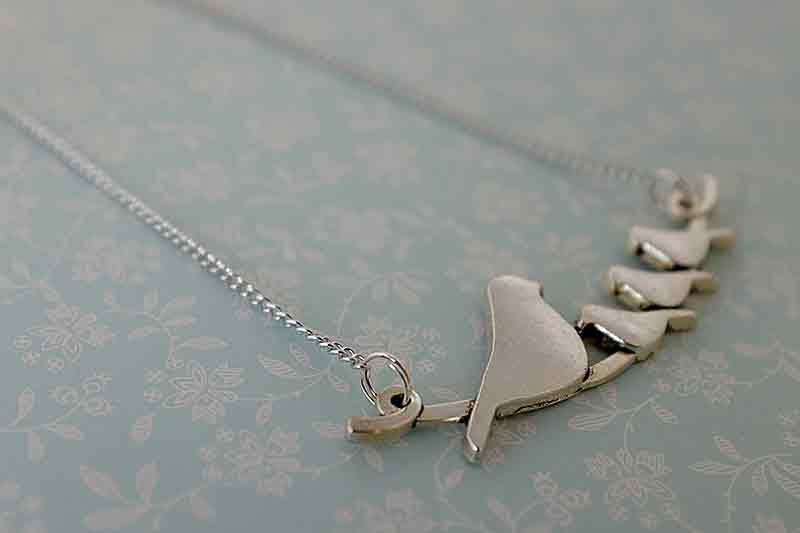 Nestling bird necklace from Janmary Designs
