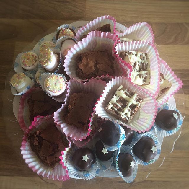 Homemade brownies, malteser squares, mocha truffles and top hats – which would you choose?