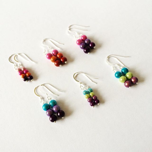…. and they are finished : bright earrings from Janmary Designs