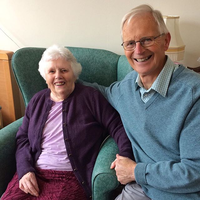 Still smiling and laughing together after over 54 years of marriage