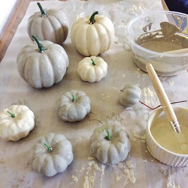 Pumpkin painting with chalk paint