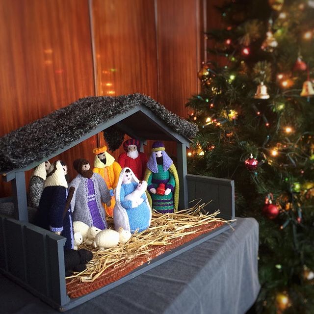 Knitted nativity at Seymour St Methodist