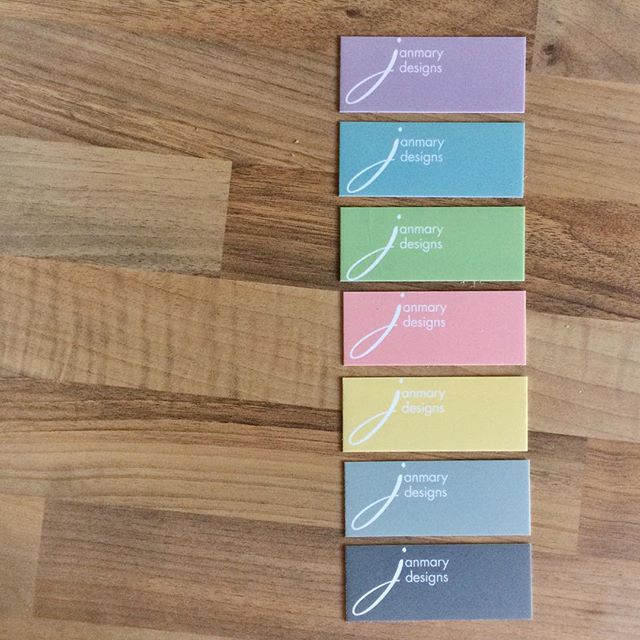 Loving my new pretty shades of Janmary Designs mini moo cards