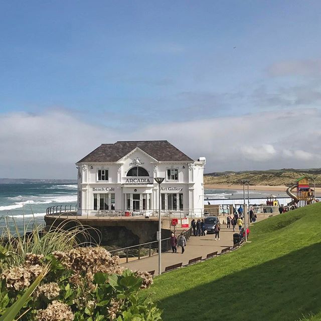 Bright and breezy at the Arcadia, Portrush today