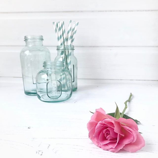 A flower and jars (and straws!)