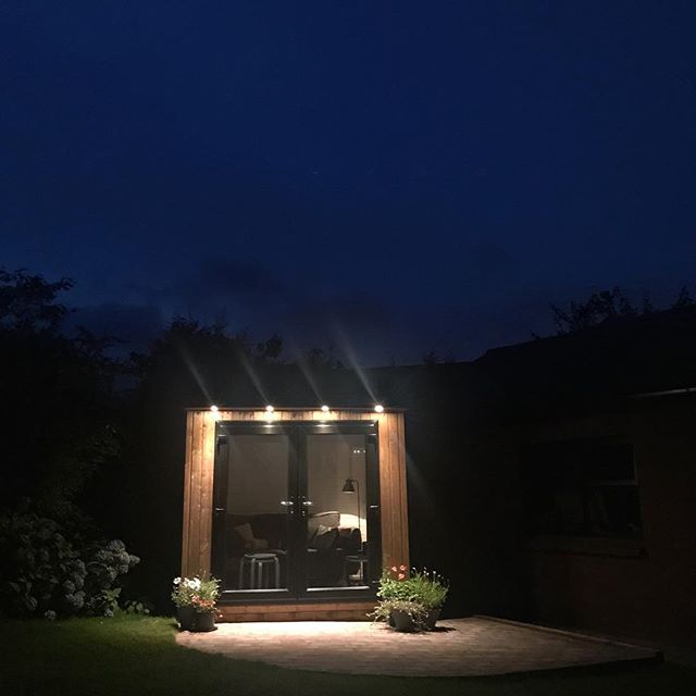 The shed by night…..also known as "the coffee chapel" or "our inheritance" by our kids!