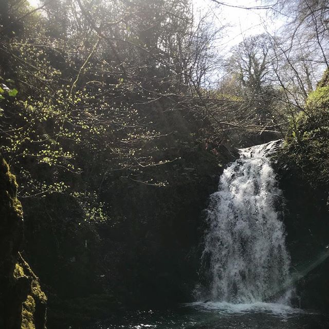 Glenoe waterfall, beautiful