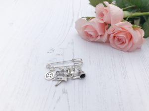 vintage style sewing charm brooch by janmary