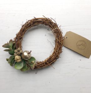 evergreen and gold wreath
