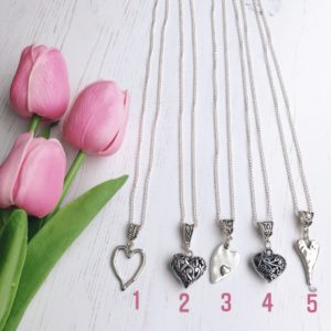heart necklace designs by Janmary Designs 