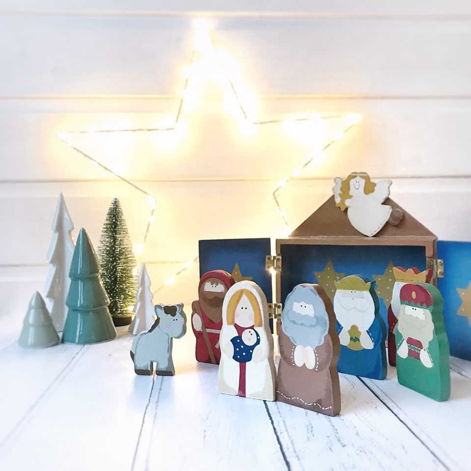 On the 16th of December.... my first ever nativity set, bought on a trip to London over 20 years ago. 

I've always loved it's simplicity and child friendly too - all of our kids enjoyed playing with it. 

I didn't realise at the time that it would be the first of many nativities!